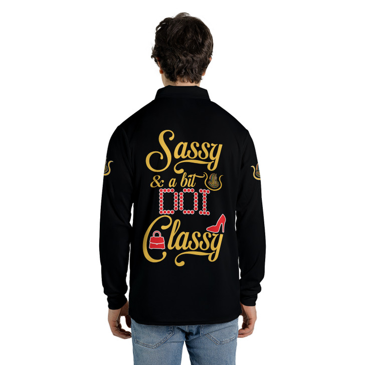 Customized Sassy And A Bit DOI Classy Daughter of Isis Court Long Sleeve Polo Shirt S-5XL