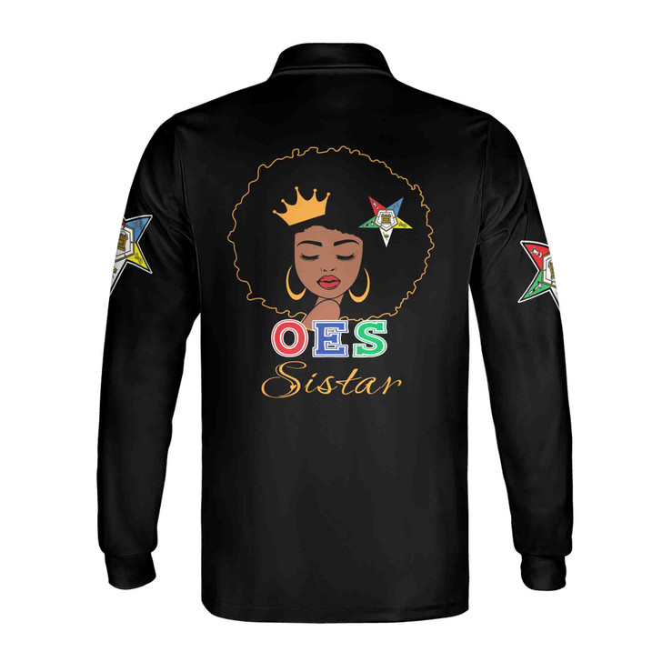 Customized OES Sistar Custom Order of the Eastern Star Long Sleeve Polo Shirt S-5XL