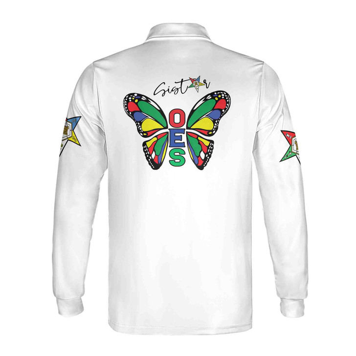 Personalized Order of The Eastern Star OES Sistar Long Sleeve Polo Shirt S-5XL