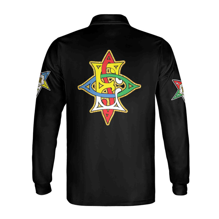 Customized Your Chapter Name OES 1874 Order Of Eastern Star Long Sleeve Polo Shirt S-5XL