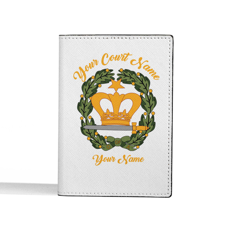 Custom Order of The Amaranth Symbol Masonic Simple Leather Passport Wallet