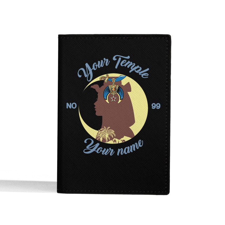 Custom Daughters of Sphinx Symbol Moon Woman Silhouette Leather Passport Wallet