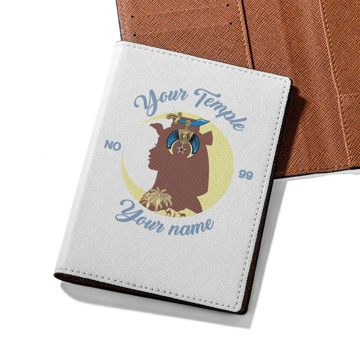 Custom Daughters of Sphinx Symbol Moon Woman Silhouette Leather Passport Wallet