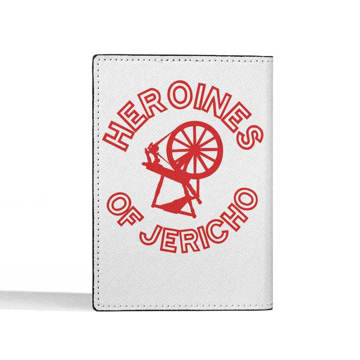 Custom Heroines of Jericho Symbol Masonic Simple White Leather Passport Wallet