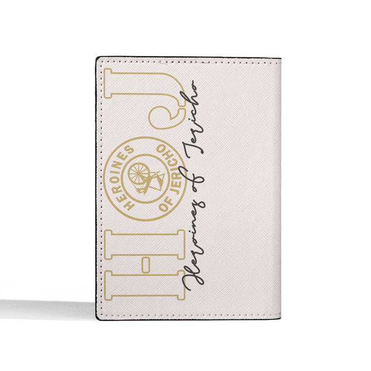 Custom Heroines of Jericho Symbol Masonic HOJ Leather Passport Wallet
