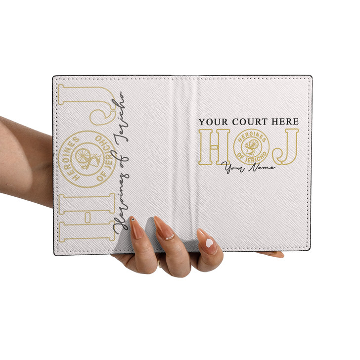 Custom Heroines of Jericho Symbol Masonic HOJ Leather Passport Wallet