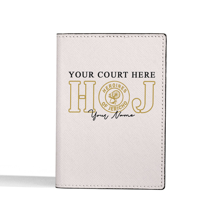 Custom Heroines of Jericho Symbol Masonic HOJ Leather Passport Wallet