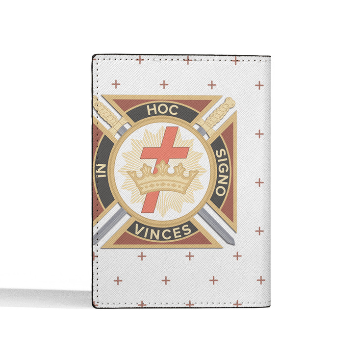 Custom Knights Templar Symbol Masonic Crosses Pattern Leather Passport Wallet