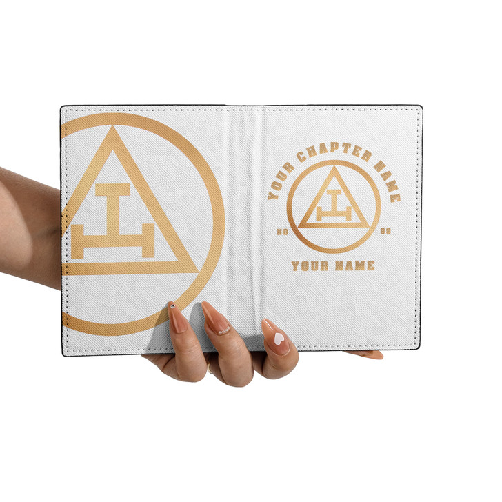 Custom Royal Arch Symbol Masonic Simple Leather Passport Wallet