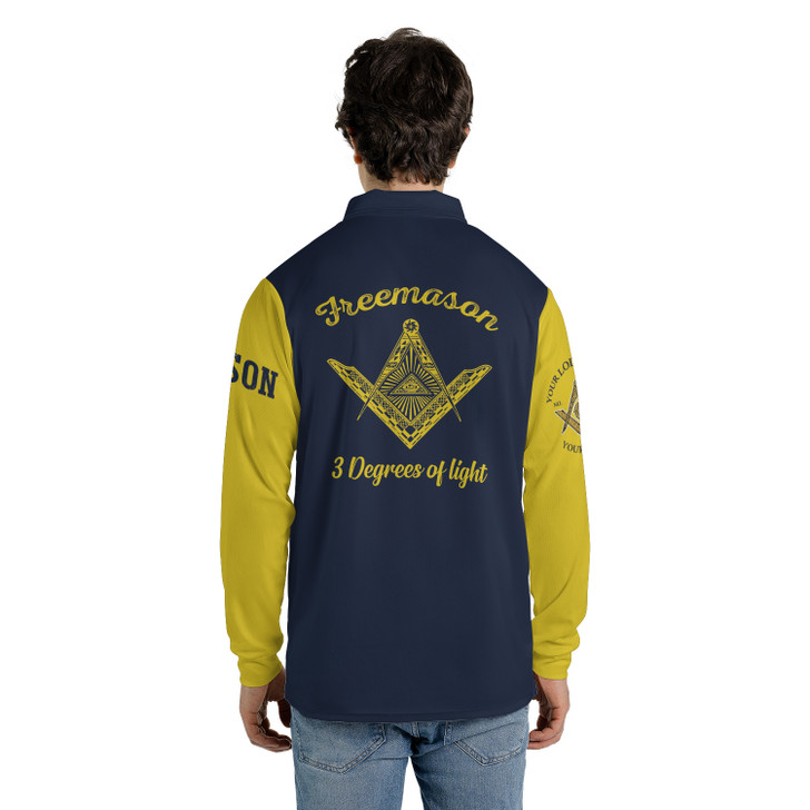 Customized Prince Hall Mason F&AM 1787 Freemasonry Long Sleeve Polo Shirt S-5XL