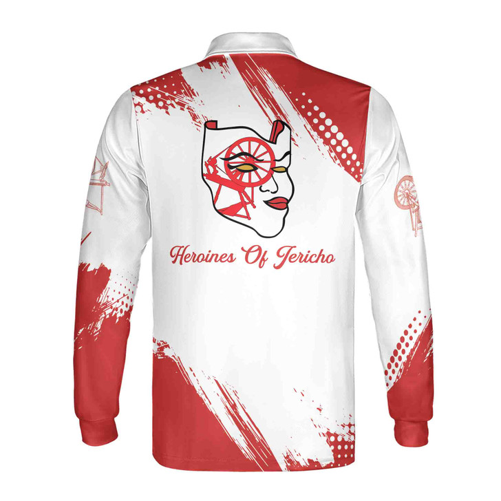 Customized HOJ Heroines Of Jericho Custom Your Court Long Sleeve Polo Shirt S-5XL