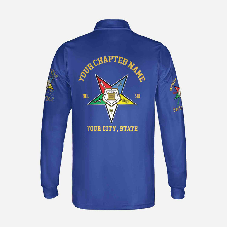 Custom 1850 OES Order Of The Eastern Star Unisex Long Sleeve Polo Shirt S-5XL