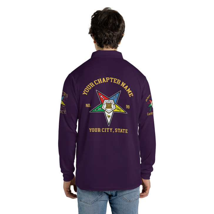 Custom 1850 OES Order Of The Eastern Star Unisex Long Sleeve Polo Shirt S-5XL