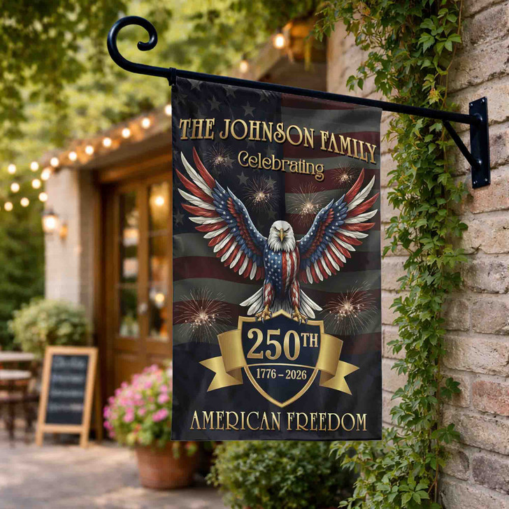 Personalized 250th Anniversary 1776-2026 Eagle Garden Flag