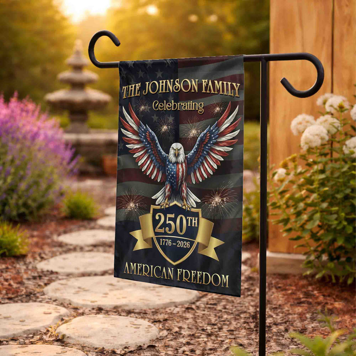 Personalized 250th Anniversary 1776-2026 Eagle Garden Flag