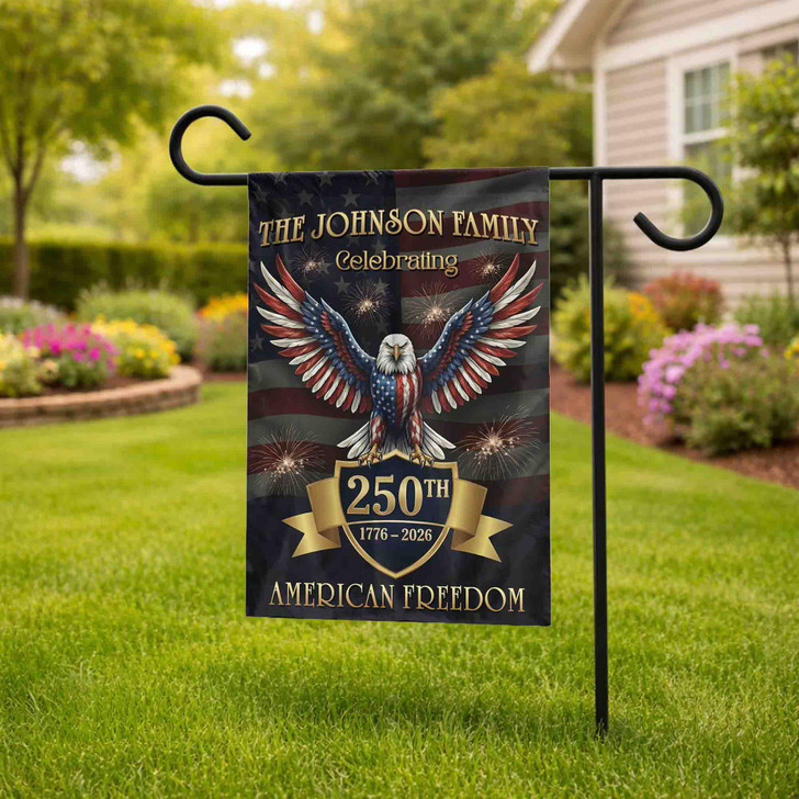 Personalized 250th Anniversary 1776-2026 Eagle Garden Flag