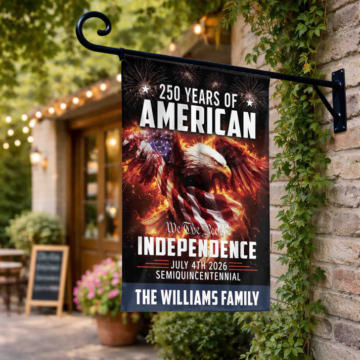 Personalized 250 Years American Independence 2026 Garden Flag