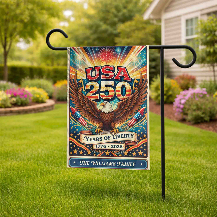Personalized USA 250 Years of Liberty 1776-2026 Garden Flag