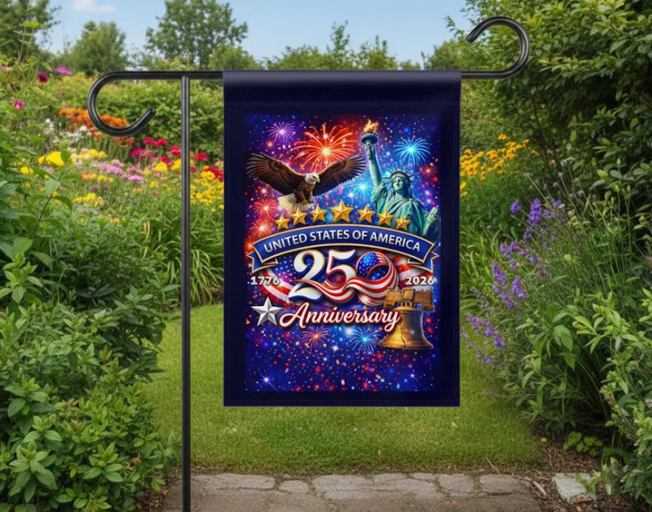 Personalized United States 250th Anniversary Patriotic Garden Flag 1776-2026