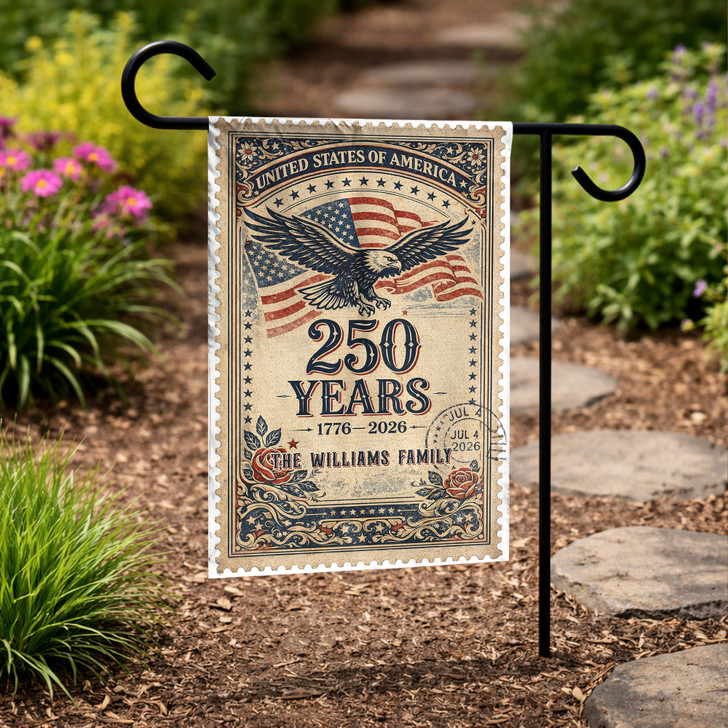 Personalized Vintage Style United States 250 Years Anniversary Garden Flag 1776-2026