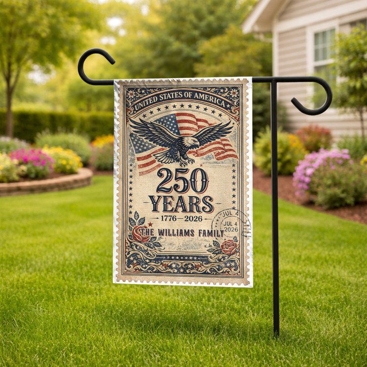 Personalized Vintage Style United States 250 Years Anniversary Garden Flag 1776-2026