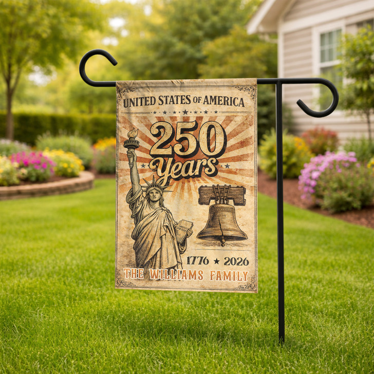 USA 250 Years 1776-2026 Patriotic Liberty Garden Flag