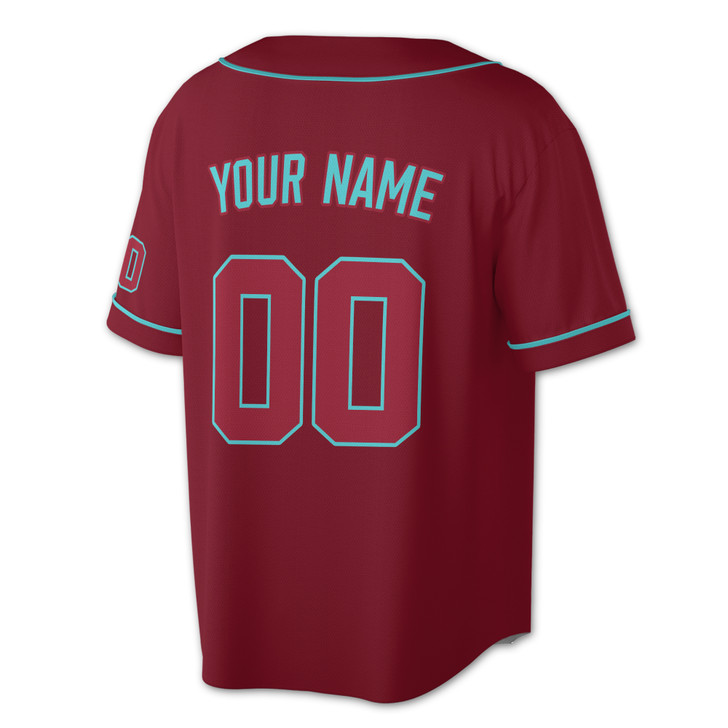 Custom Black Teal Red Baseball Jersey – Minimalist Pattern, Personalized Name & Number – Adult, Youth, Kid