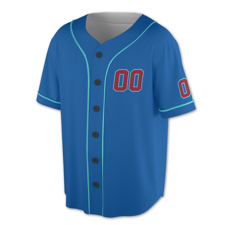 Custom Black Teal Red Baseball Jersey – Minimalist Pattern, Personalized Name & Number – Adult, Youth, Kid