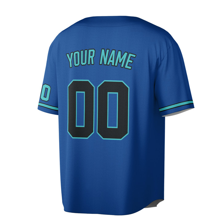 Custom Black Teal Baseball Jersey Minimal Pattern Personalized Name & Number - Adult, Youth, Kid