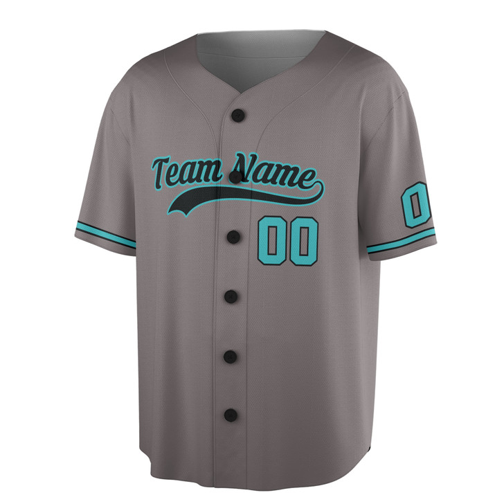 Custom Black Teal Baseball Jersey Minimal Pattern Personalized Name & Number - Adult, Youth, Kid