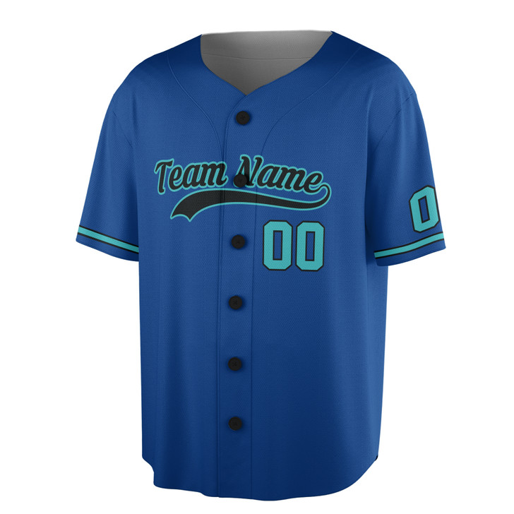 Custom Black Teal Baseball Jersey Minimal Pattern Personalized Name & Number - Adult, Youth, Kid