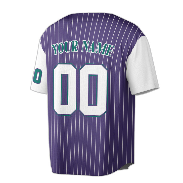 Custom White Purple Pinstripe Baseball Jersey Personalized Name & Number - Adult, Youth, Kid