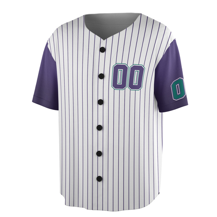 Custom White Purple Pinstripe Baseball Jersey Personalized Name & Number - Adult, Youth, Kid