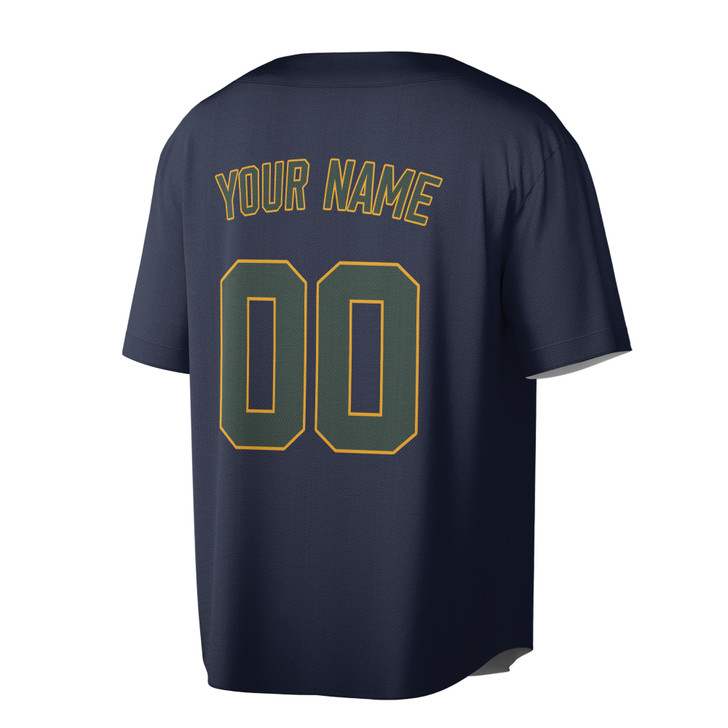 Custom Green Gold Trim Baseball Jersey - Personalized Name & Number - Adult, Youth, Kid