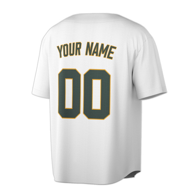 Custom Green Gold Trim Baseball Jersey - Personalized Name & Number - Adult, Youth, Kid