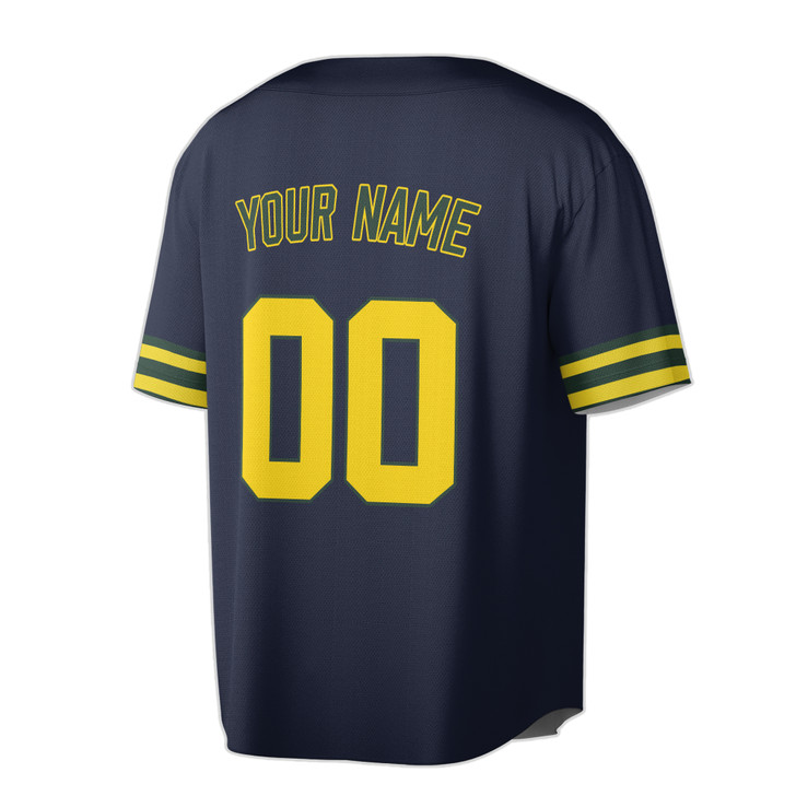 Custom Yellow Baseball Jersey – Minimalist Pattern, Personalized Name & Number – Adult, Youth, Kid