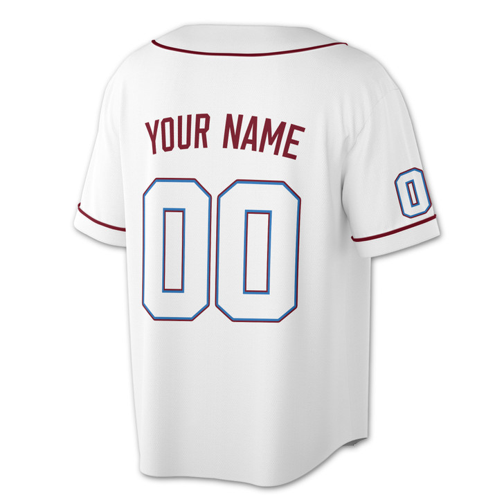 Custom White -Maroon Baseball Jersey - Personalized Name & Number - Adult, Youth, Kid