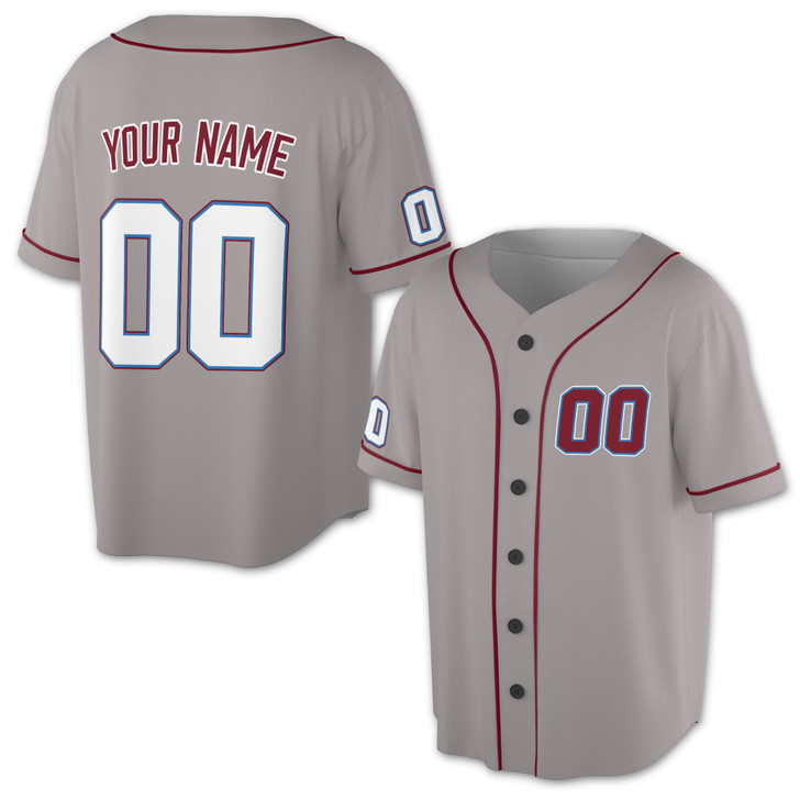 Custom White -Maroon Baseball Jersey - Personalized Name & Number - Adult, Youth, Kid
