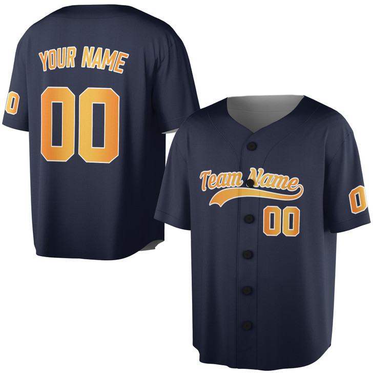 Custom Orange Baseball Jersey - Personalized Name & Number - Adults & Kids