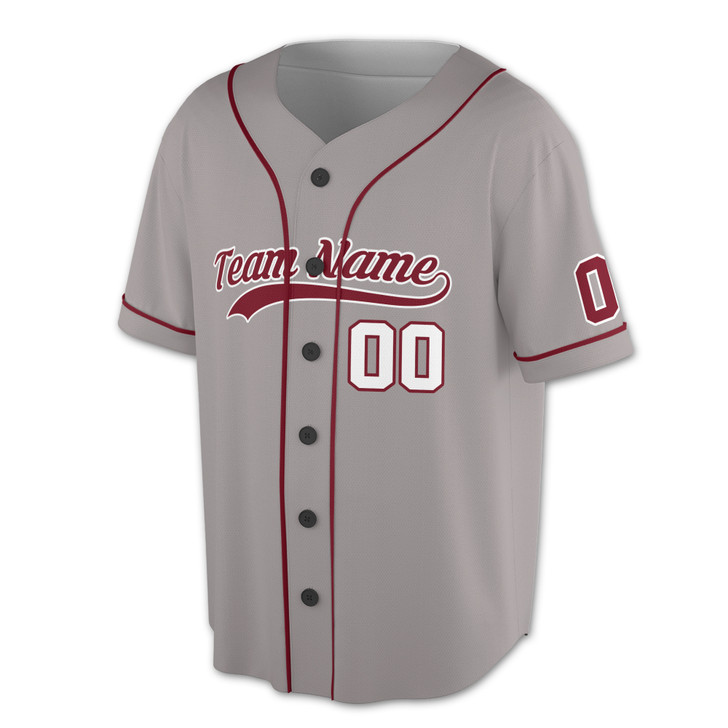 Custom Maroon Baseball Jersey - Personalized Name & Number - Family Adults & Kids