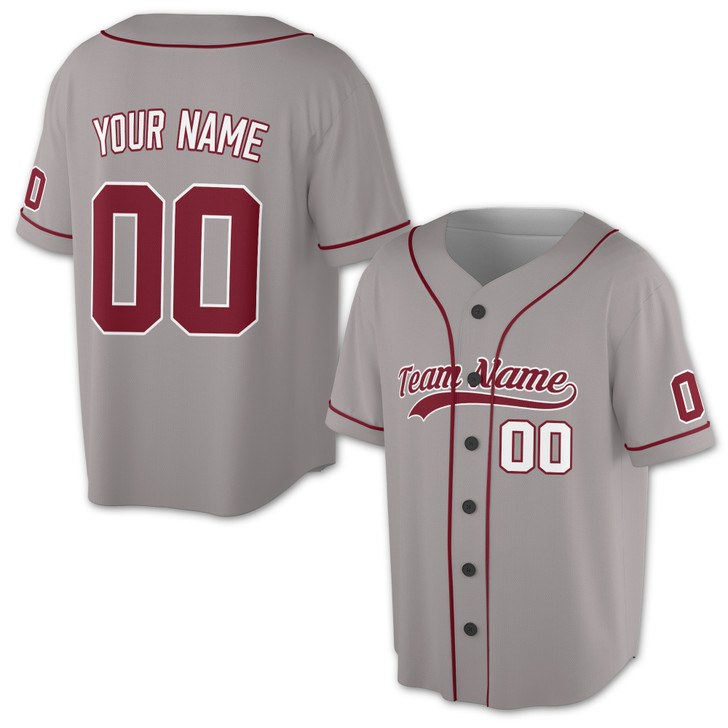 Custom Maroon Baseball Jersey - Personalized Name & Number - Family Adults & Kids