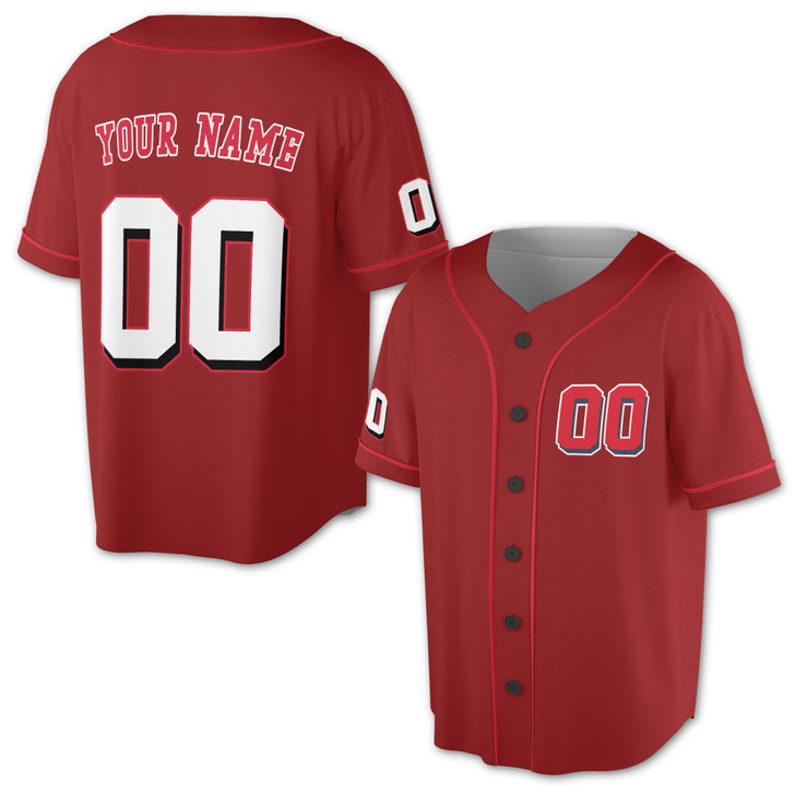 Custom Blue White Red Baseball Jersey - Personalized Name Number For Family Adult, Youth & Kids