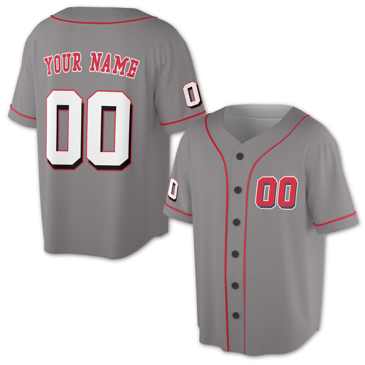 Custom Blue White Red Baseball Jersey - Personalized Name Number For Family Adult, Youth & Kids