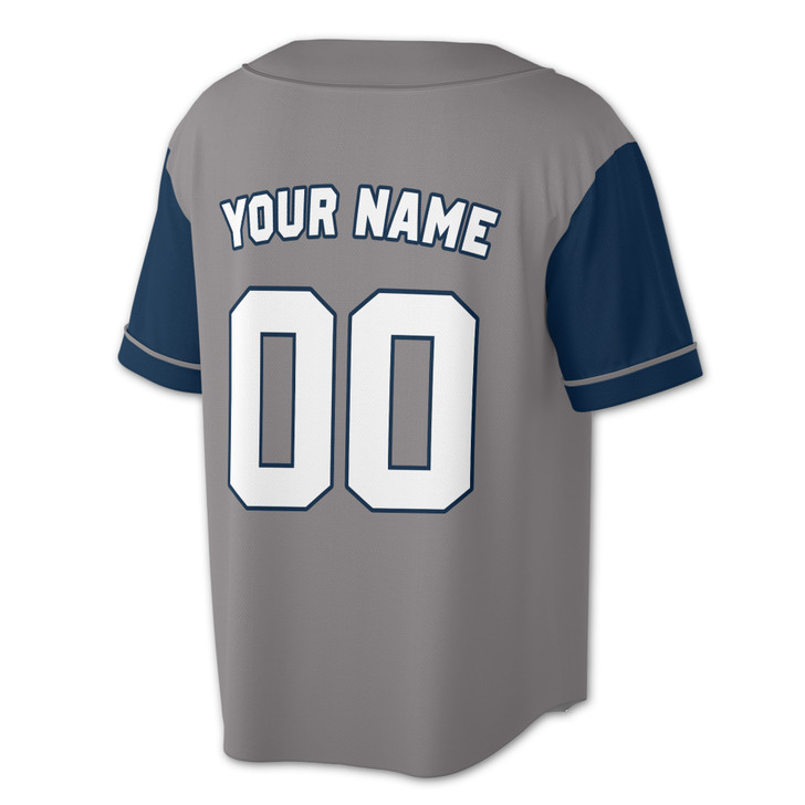 Custom White and Navy Blue Raglan Sleeve Baseball Jersey - Personalized Name & Number - Adult, Youth, Kid