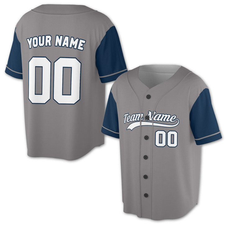 Custom White and Navy Blue Raglan Sleeve Baseball Jersey - Personalized Name & Number - Adult, Youth, Kid
