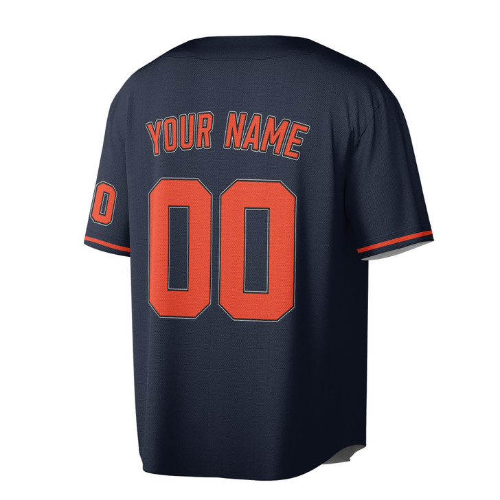 Custom Solid with Orange and White Trim Baseball Jersey - Personalized Name & Number - Adult, Youth, Kid