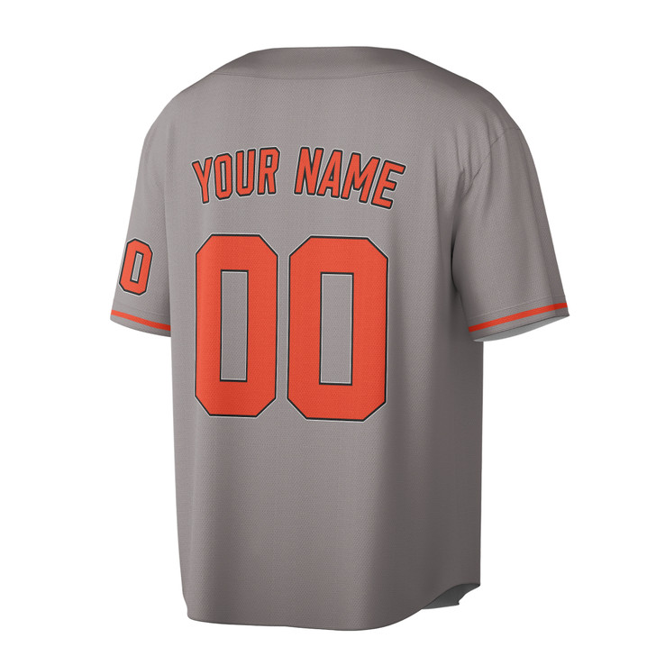 Custom Solid with Orange and White Trim Baseball Jersey - Personalized Name & Number - Adult, Youth, Kid