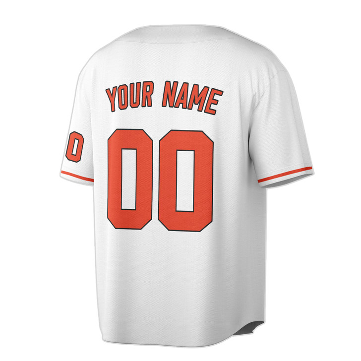 Custom Solid with Orange and White Trim Baseball Jersey - Personalized Name & Number - Adult, Youth, Kid