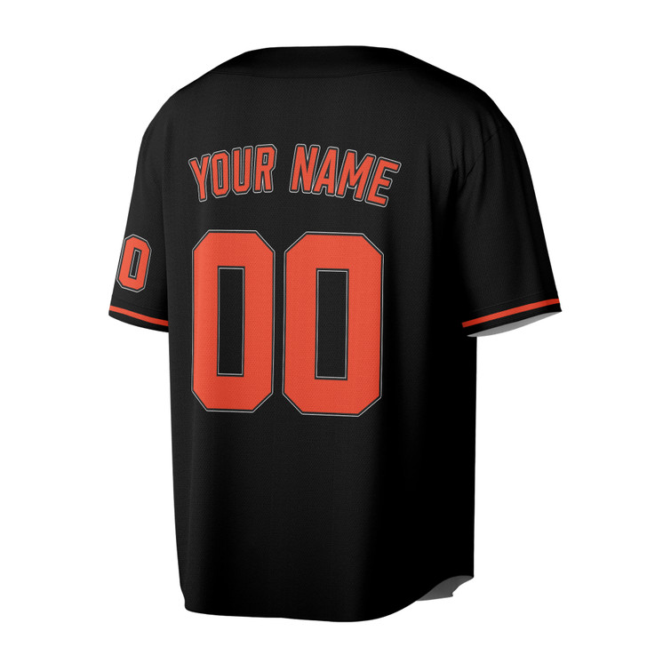Custom Solid with Orange and White Trim Baseball Jersey - Personalized Name & Number - Adult, Youth, Kid