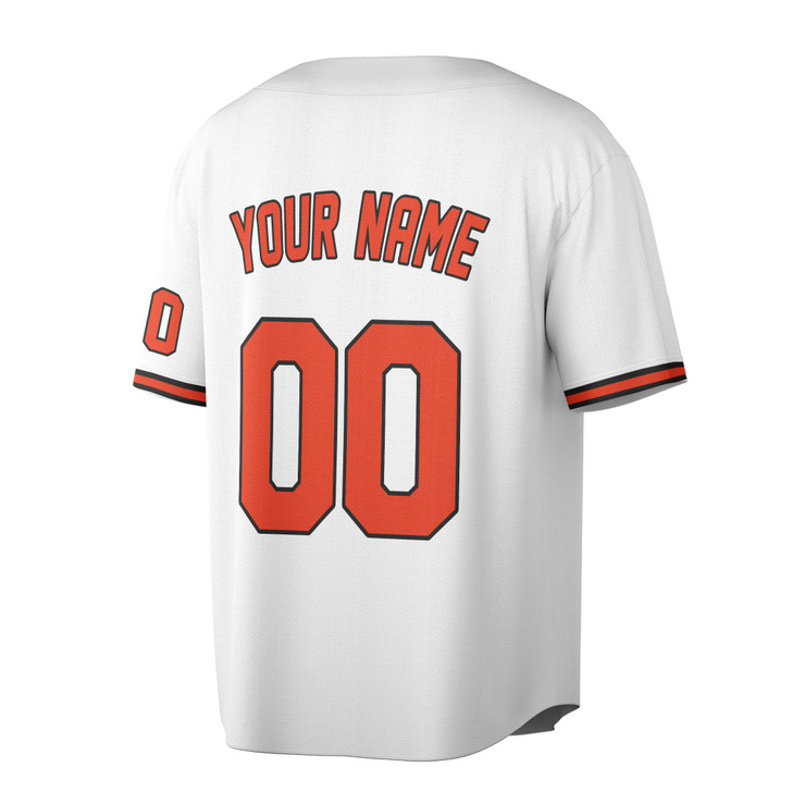 Custom Solid Orange and Black Trim Baseball Jersey - Personalized Name & Number - Adult, Youth, Kid.